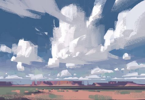 Art Bin, Environment Painting, Background Reference, Digital Painting Techniques, Landscape Concept, Cloud Drawing, Desert Art, Illustration Art Drawing, Futuristic Art