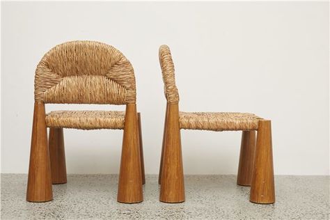 Artwork by Alessandro Becchi, Pair of Cono Chairs, Made of rush and pine Fashion Shoot, Rush, House Interior, Auction, Design