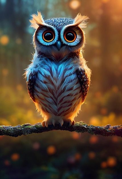 Coruja em pé fofa e adorável | Premium Photo #Freepik #photo #coruja #bonitinho #ave Adobe Illustrator Art, Owl Photography, Great Horned Owl, Borders And Frames, Frame Template, Premium Photo, Adobe Stock, Borders, Adobe Illustrator