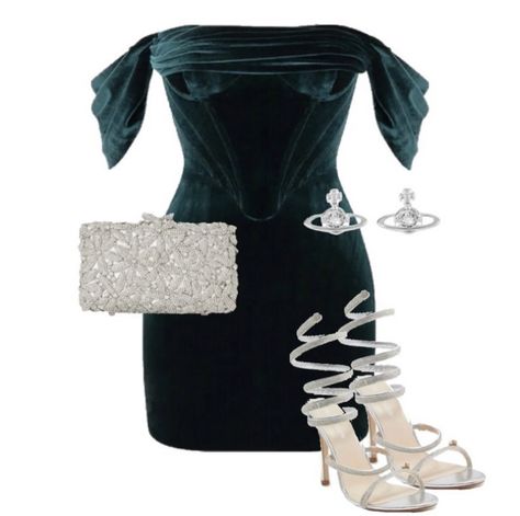 Polyvore Outfits Dresses, Classy Going Out Outfits, Glam Outfit, Outfits Dresses, Looks Chic, Alternative Outfits, Dressy Outfits, Fancy Outfits, Kpop Fashion