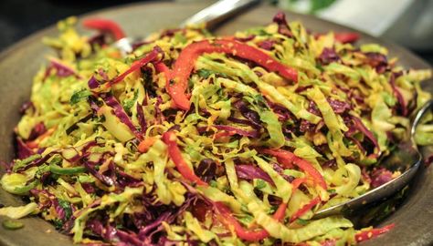 Indian Coleslaw | The Splendid Table Indian Salads, Learn Cooking, Slaw Recipe, Aloo Gobi, Cooked Cabbage, Slaw Recipes, Ethnic Food, Coleslaw Mix, Recipes Salads