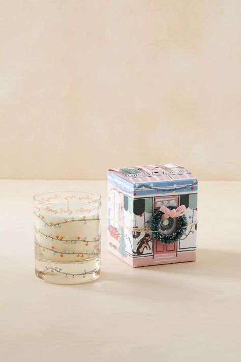 Anthropologie Candle, Girl Boss Gift, Creative Christmas Gifts, Candles Photography, Anthropologie Uk, Holiday Village, Candle Packaging, Holiday Candles, Bhldn Weddings