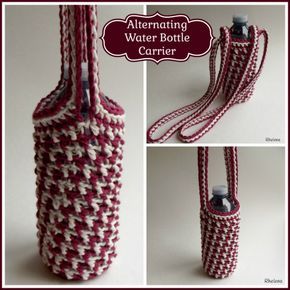 Bottle Crochet, Carrier Pattern, Crochet Water Bottle Holder, Crochet Phone Cases, Bottle Cozies, Crochet Mobile, Crochet Hack, Crochet Shell Stitch, Water Bottle Carrier