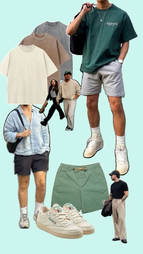 Green Shorts Outfits, Green Shorts Outfit, Aesthetic Male Outfits, Mens Smart Casual Outfits, Taylor Outfits, Classy Outfits Men, Mens Summer Outfits, Mens Casual Outfits Summer, Smart Casual Men