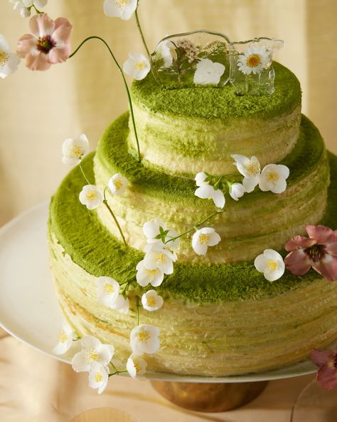 Love is in the air, and our 3-tier Green Tea Mille Crepe Cake is here to sweep you off your feet. 💚🍰Perfect for brides-to-be and dessert enthusiasts, it's the ultimate celebration companion. 💍✨ . . . . #ladymwedding #ladymweddingcake #ladymcakes #wedding #weddingcake #cake #luxurycakes #millescrêpes #chocoale #signature #matcha #greentea #cream Crepe Cake Wedding, Crepe Wedding Cake, Matcha Wedding Cake, Japanese Wedding Cakes, Matcha Crepe Cake, Mille Crepe Cake, Matcha Tiramisu, Green Wedding Cake, Matcha Cake