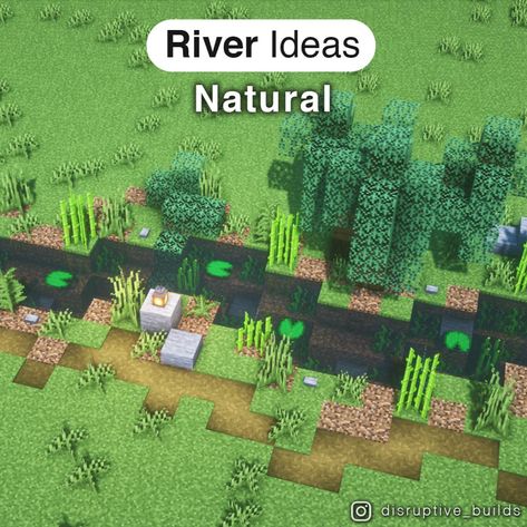 River Designs Minecraft, River Minecraft Ideas, Minecraft River Design, Minecraft River Ideas, Minecraft River, Minecraft Build Ideas, River Ideas, Minecraft Building Guide, Medieval House