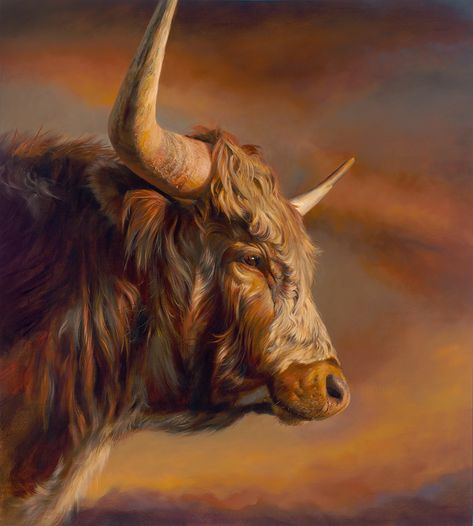 Long Horns, Bull Painting, Bull Art, Fluffy Cows, Cow Pictures, A Bull, Amazing Paintings, Cow Painting, Cowboy Art