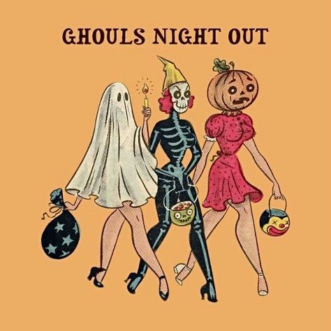 Ghouls Night, Funny Halloween, Halloween Funny, Vintage Halloween, Fall Vibes, Buy Vintage, Halloween Party, Poster Art, Night Out