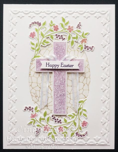 https://www.heartsdelightcards.com/2018/03/happy-easter.html?spref=pi God Easter, Cross Cards, Hold On To Hope, Stampin Up Easter, Easter Messages, Easter Cards Handmade, Resurrection Sunday, Easter Greeting, Easter Greeting Cards