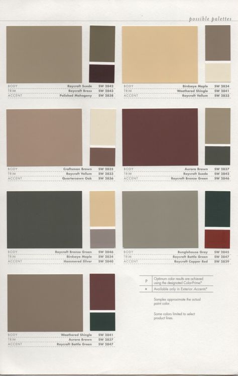 Arts Crafts Historic Colors | the suggested color combos were helpful but we mixed them up a little ... Outdoor Paint Colors, Country Paint Colors, Historic Paint Colours, Exterior Color Combinations, Paint Color Combos, Exterior House Colors Combinations, House Paint Color Combination, Color Combinations Paint, Exterior House Paint Color Combinations