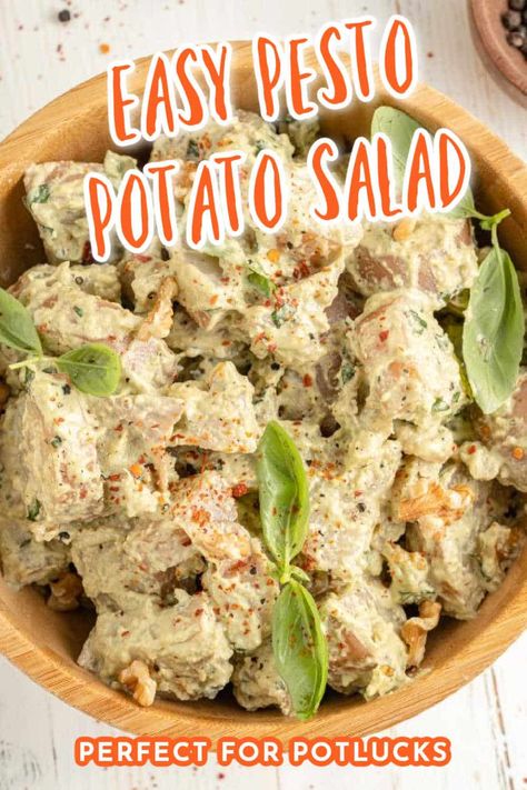 Creamy Pesto Dressing, Pesto Potato Salad, Salads Summer, Picnic Salads, Perfect Potatoes, Potato Salad Recipes, Family Breakfast Recipes, Pesto Potatoes, Creamy Potato Salad