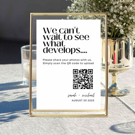 Wedding Qr Code Sign Photos, Picture Qr Code Wedding, Qr Code For Pictures At Wedding, Wedding Photo Qr Code Sign, Wedding Qr Code Sign, Qr Code For Wedding, Wedding Modern Minimalist, Signs For Party, Wedding Photo Sign