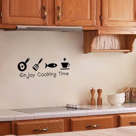 New Design Creative DIY Wall Stickers Kitchen Decal Home Decor Restaurant Decoration 3D Wallpaper Wall Art ZY8300 Pictures For Kitchen Walls, Kitchen Wall Design, Deur Sticker, Kitchen Decal, Creative Tile, Glass Cabinets, 3d Wallpaper For Walls, Kitchen Wall Decals, Diy Wall Stickers