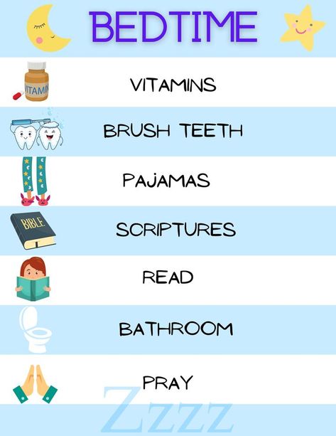 bedtime routine printable with pictures Bedtime Routine Chart, Family Binder, Chart For Kids, Routine Chart, Starting School, Scripture Reading, Charts For Kids, Bedtime Routine, Our House