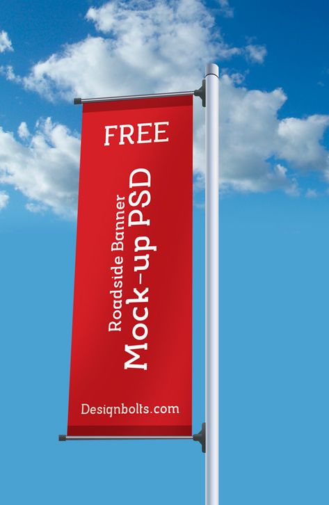 Free-Road-Streamer-Banner-Mockup-PSD Pole Banners, Banner Mockup, Street Banners, Poster Mockup Psd, Logo Mockups Psd, Free Banner, Publicidad Creativa, Casa Container, Banner Advertising