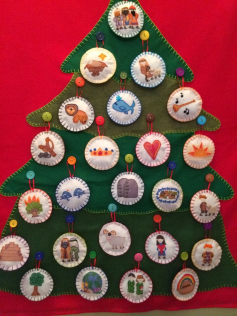 Felt Tree Advent Calendar, Jessie Tree Ornaments, Jessie Tree, Tree Of Jesse, Jesse Tree Advent, Diy Christmas Gifts For Boyfriend, Božićni Ukrasi, Jesse Tree Ornaments, Jesse Tree