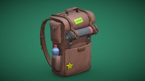 Backpack Free, Game Assets, Low Poly, Triangles, Backpacks, Models