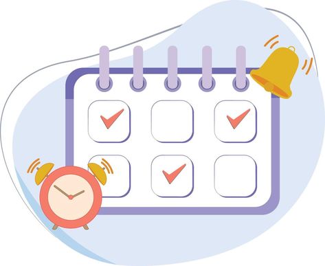 icon calendar with date schedule bell and alarm clock Icon Calendar, Flat Icon, Alarm Clock, Vector Art, Clock, Clip Art