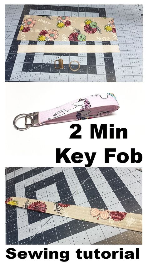 How To Make Key Fobs, Diy Wrist Lanyard, How To Sew Key Fob Wristlet, Sewing Key Fob, Wrist Lanyard For Keys, Fabric Key Fob Diy, Wrist Keychain Diy, Key Fob Wristlet Diy, Key Fob Sewing Pattern