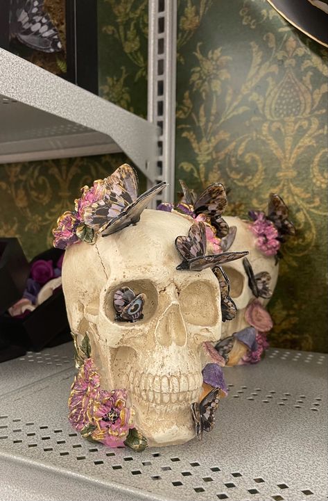 📍Michaels Persephone Decor, Persephone And Hades Wedding, Hades And Persephone Wedding, Persephone Wedding, Skull Halloween Decor, Thrift Inspo, Enchanted Forest Wedding, Dark Wedding, Hades And Persephone