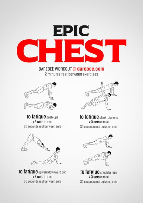 Epic Chest Workout Darebee Chest Workout, Beginner Chest Workout Men, Hiit Chest Workout, At Home Chest Workout Men, Chest Home Workout For Men, Chest Workouts For Men At Home, Chest Workout Men, Jacob Robinson, At Home Chest Workout