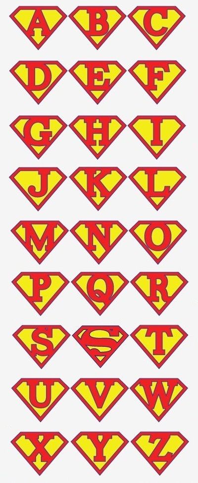 Alfabeto Superman Superman Letters Alphabet, Superman Christmas, Super Hero Letters, Superhero Alphabet, Superhero Letters, Super Hero Day, Superman Birthday, Alphabet Signs, Superhero Classroom