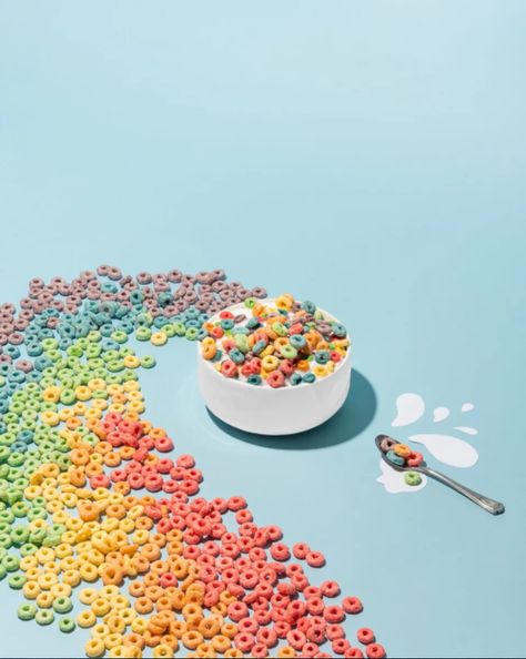 Fruit Loop Rainbow, Cereals Photography, Product Editorial, Mother Dairy, Candy Photoshoot, Commercial Photography Studio, 동화 삽화, Cake Photography, Product Photographer