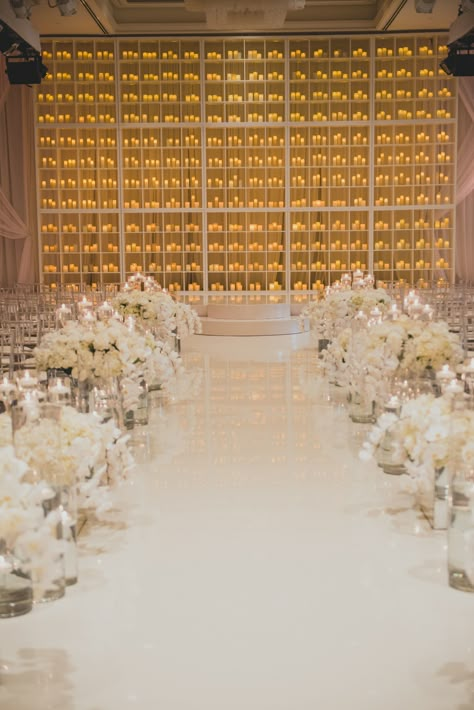 Wedding Candle Wall, Candle Theme Wedding, Candle Wall Wedding, Pyramid Wedding, Stage Wedding Decorations, Candle Backdrop, Aisle Candles, Ceremony Candles, Hall Decorations