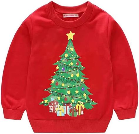 Xmas Cartoon, Girls Christmas Pajamas, Reindeer Sweater, Christmas T Shirt Design, Types Of Jeans, Crewneck Design, Toddler Christmas, Boys Sweatshirts, Boys Christmas