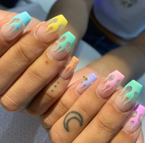 Halloween Acrylic Nails, Drip Nails, Edgy Nails, Grunge Nails, Simple Acrylic Nails, Acrylic Nails Designs, Cute Acrylic Nail Designs, Acrylic Nails Coffin Short, Summer Acrylic Nails