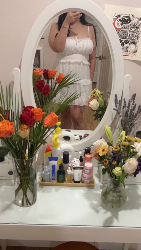 #fashion #vanity #ikea #ikeamusthaves #ikeavanity #flowers #mirrorselfies #skincare #makeup #roomdecoration #room #roomdecorideas #aesthetic Vanity Ikea, Ikea Must Haves, Ikea Vanity, Vintage Ikea, Vanity Room, Skincare Makeup, Room Aesthetic, Vanity, Room Decor