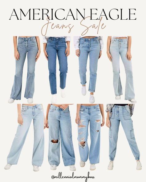 Upgrade your denim collection with American Eagle's Jeans Sale! From classic skinny jeans to trendy mom jeans, we've got everything you need to look and feel amazing. #AmericanEagle #JeansSale #DenimSale #Fashion #Style #WomensFashion #MensFashion #Fashionista #FashionAddict #OOTD #DenimLove #DenimObsessed #JeansForDays #ShopTillYouDrop #SaleAlert #FashionSale #Discount #AffordableFashion #DenimDeal #FashionBlogger Jeans Sale, American Eagle Mom Jeans, American Jeans, Trendy Mom, Shop Till You Drop, Denim Collection, American Eagle Jeans, Fashion Sale, Jeans For Sale