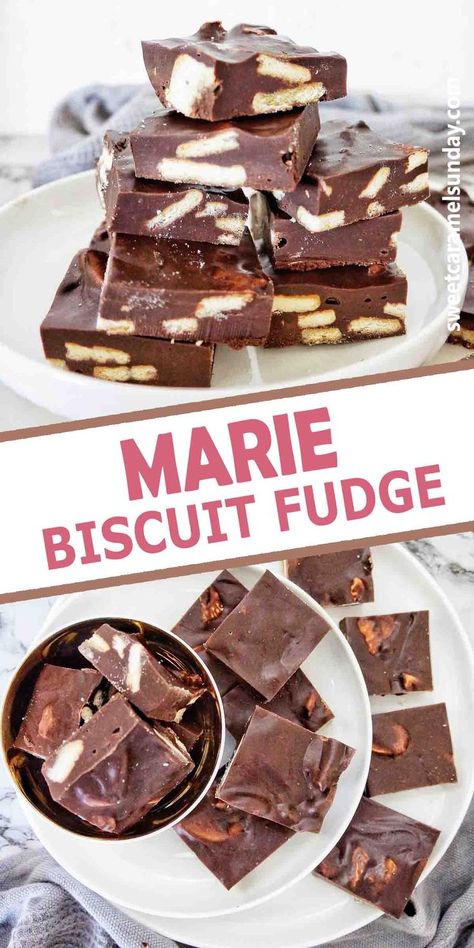 Marie Biscuits Recipe, Marie Beskuitjie Fudge, Marie Biscuit Recipes, Marie Biscuit Fudge, Biscuit Fudge, Buscuit Recipe, Quick And Easy Fudge, Fudge Ideas, Picnic Treats