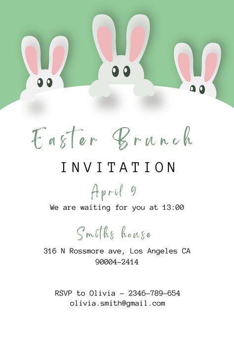 Easter Invitations, Easter Cards Handmade, Brunch Invitations, Easter Brunch, Lets Celebrate, Celebration Party, Easter Cards, Invitation Cards, Party Invitations