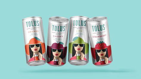 Tolus Hard Sparkling Water on Packaging of the World - Creative Package Design Gallery Ice Packaging, Sparkling Water Packaging, Strawberry Water, Smirnoff Ice, Lime Water, Water Packaging, Drinks Brands, Hard Seltzer, Door Design Interior