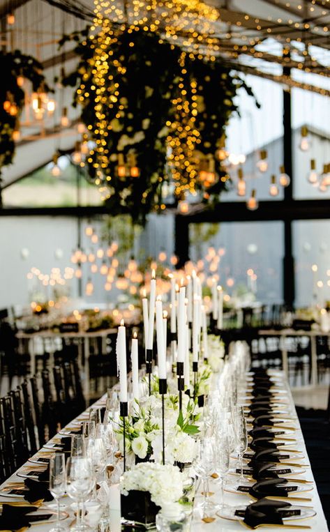 Modern Boho Glam Wedding, Modern Classic Wedding Aesthetic, Black Candle Centerpieces, Black Tie Wedding Theme, Black Tie Wedding Decor, Classic Modern Wedding, Wedding Booth, Modern Wedding Theme, Fall Begins