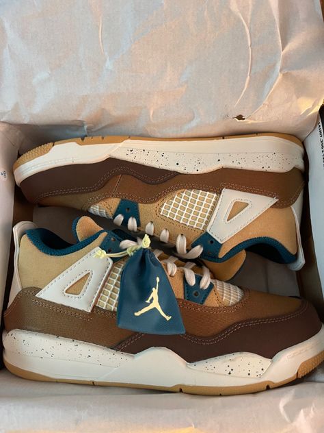 Jordan 4s Retro - Cacao Wow - Jordans - Brown Colorway - 2023 - Jordan Brown 4s, Brown Jordans, Jordans Brown, Jordan 4s Retro, Jordan 4 Outfit, Retro 4s, Jordans Retro, Pink Jordans, Jordan 4’s