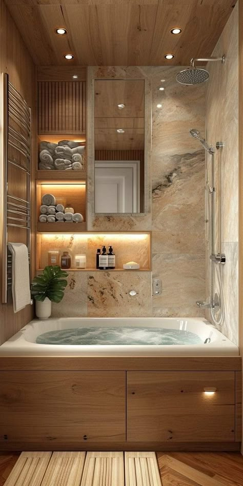 Small Jacuzzi Tub Bathroom, Soaking Tub Small Bathroom, Small Bathtub Ideas, Square Bathroom Layout, Small Bathroom Layout Ideas, Soaking Tub Shower Combo, تصميم دورة مياه, Small Bathroom With Tub, Corner Soaking Tub