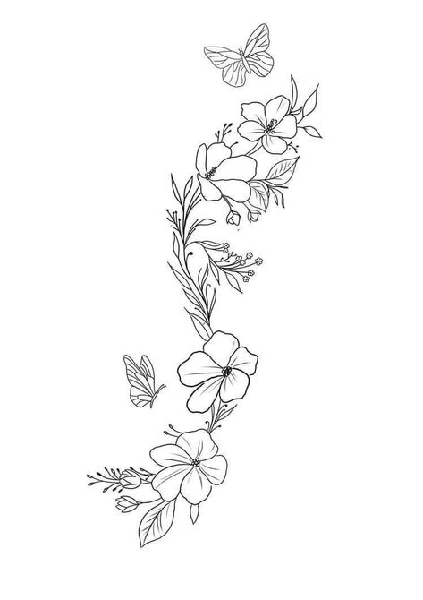 Forearm Flower Vine Tattoo, Vine Wrapped Around Arm Tattoo With Butterflies, Simple Sleeves Design Tattoo, Wrap Around Vine Tattoo Stencil, Vine Leg Tattoos Women, Tattoo Wrap Around Wrist, Front Leg Tattoo Women, Wrap Around Tattoo Stencil, Wrap Around Ankle Tattoos