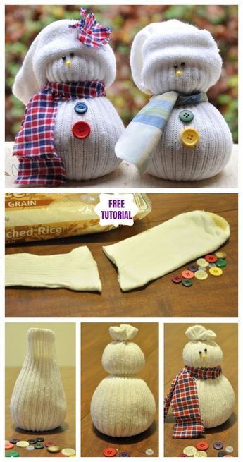 Diy Snowman Crafts, Snowman Tutorial, Diy Christmas Snowman, Sock Snowman Craft, Christmas Tutorial, Snowman Diy, Odd Socks, Snowman Crafts Diy, Ornament Snowman