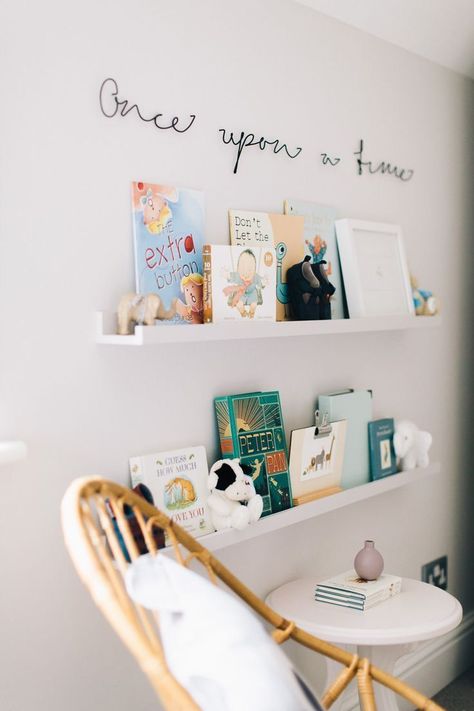 Once upon a time nursery book idea Baby Room Ideas Neutral, Once Upon A Time Nursery, Ikea Paint, Rock My Style, Nursery Theme, Baby Sleep Problems, Room Shelves, Kids Corner, Kids Room Design