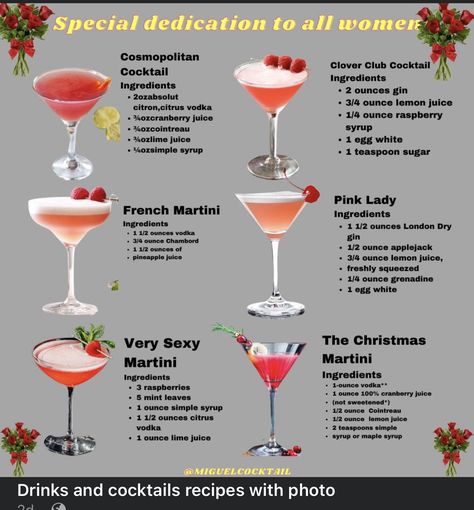 Bartender Drinks Recipes, Christmas Drinks Alcohol Recipes, French Martini, Martini Ingredients, Martinis Drinks, Citrus Vodka, Cocktail Drinks Alcoholic, Photo Facebook, Cocktails Recipes