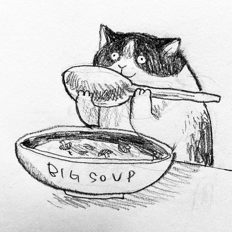 Cats Drawing Sketches, Dawning Crow, Cat Drawing Sketches, Sketch Drawing Ideas, Sketches Cute, Cat Doodle, Cute Sketches, Cute Drawing, Cats Drawing