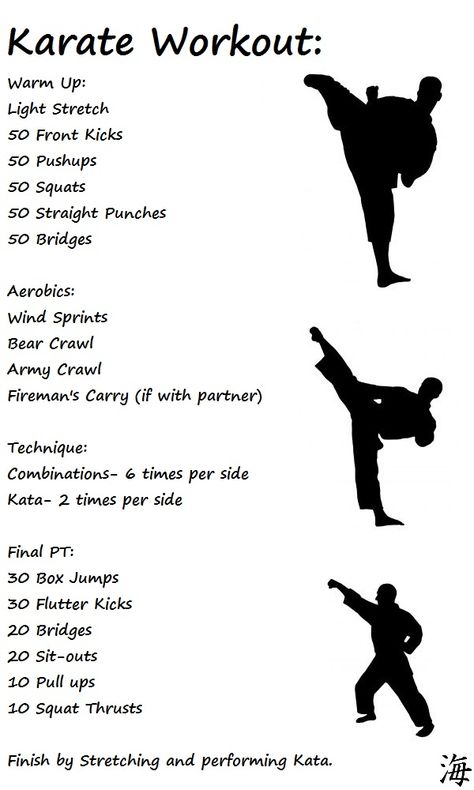 This would good for an light evening workout. Karate Workout Training, Karate Beginner Moves, Workouts For Martial Arts, Karate Workout Exercises, Martial Art Workouts, Tanjiro Workout Routine, Kyokushin Karate Training, How To Learn Karate At Home, Anime Workout Routine