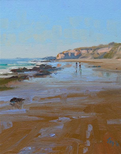 Landscape Inspiration Art, Beach Impressionist Painting, Oil Painting Beach Scenes, Landscape Ocean Painting, Expressive Landscape Painting, Painting Ideas On Canvas Beginners, Oil Painting Seascape, Art Reference Landscape, Costal Landscapes