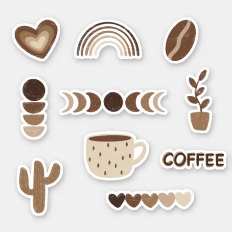 Cozy Brown Aesthetic Sticker Pack | Zazzle Journalling Aesthetic Stickers, Asthetic Picture Sticker, Brown Aesthetic Doodle, Sticker Designs Aesthetic, Brown Aesthetic Vintage Stickers, Cute Beige Stickers, Brown Designer Aesthetic, Stickers Brown Aesthetic, Brown Aesthetic Notes