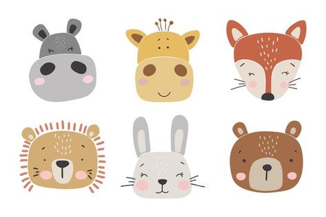 Abstract baby animals set boho baby anim... | Premium Vector #Freepik #vector #abstract #baby #animals #lion Cute Animals Illustration, Boho Animals, Animal Illustration Kids, Illustration Animals, Vector Illustration Character, Balloon Cartoon, Cute Animal Illustration, Animal Icon, Image Svg