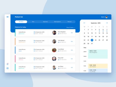 Healthcare | CRM for doctors by Cleveroad Crm Design, Crm Ui Design, Hospital Web Design, Ui Web Design, Health Dashboard, Medical Record Design, List Ui Design, Hospital Dashboard, Hospital Website Ui Design