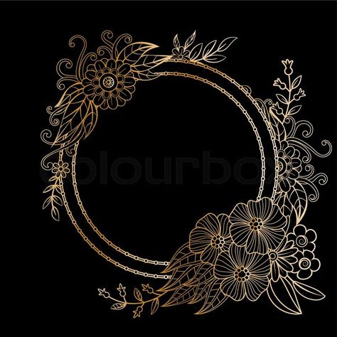 Luxury Design Graphic, Floral Frame Template, Mandala Logo Design, Beauty Bar Ideas, Hena Designs, Mandala Logo, Photo Frame Images, Envelope Sticker, Mehedi Design