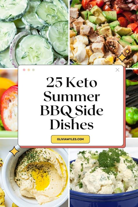 Explore a collection of mouthwatering and low-carb keto side dishes perfect for summer BBQs. From grilled zucchini medley to creamy avocado coleslaw, discover delicious recipes that will elevate your outdoor feasts. Whether you're following a ketogenic diet or simply looking for healthy and flavorful options, these summer-inspired dishes are sure to impress. Pin now and indulge in a sizzling lineup of keto-friendly sides for your next backyard gathering Quick Keto Sides, Fresh Keto Recipes, Healthy Summer Sides For Dinner, Carb Friendly Sides, High Protein Bbq Sides, Keto Barbeque Sides, Keto Summer Side Dishes, Keto Side Dishes For Chicken, Keto Side Salad Recipes